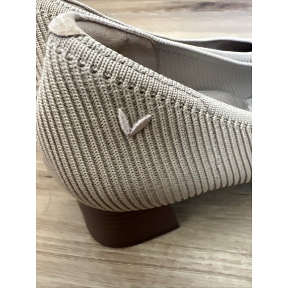 VIVAIA Melody Square Toe Knit Ballet Flats Beige/Cream Ribbed - EU 39/US 8 - 8.5 - Picture 4 of 7